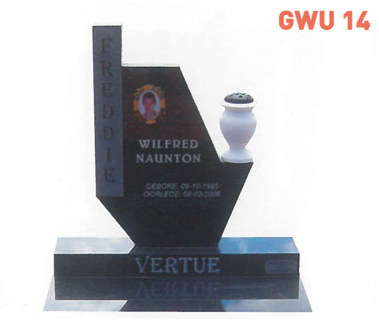 GWU 14 Tombstone | Jeudfra Funeral Services in Upington