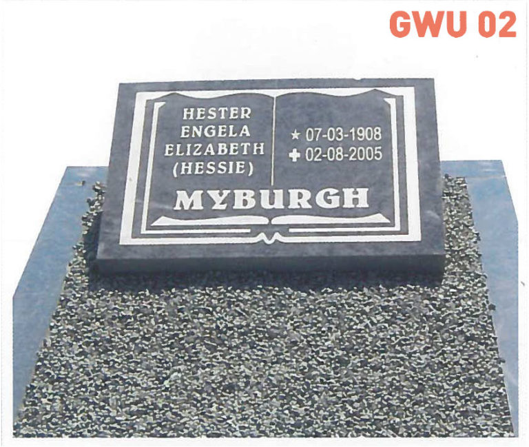 GWU 2 Tombstone | Jeudfra Funeral Services in Upington