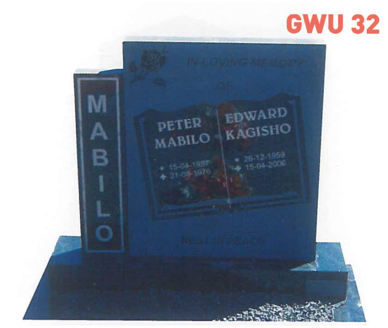 GWU 32 Tombstone | Jeudfra Funeral Services in Upington