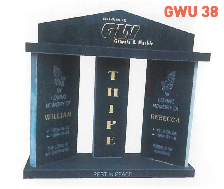 GWU 38 Tombstone | Jeudfra Funeral Services in Upington