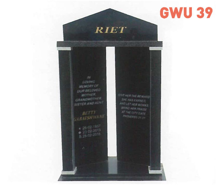 GWU 39 Tombstone | Jeudfra Funeral Services in Upington