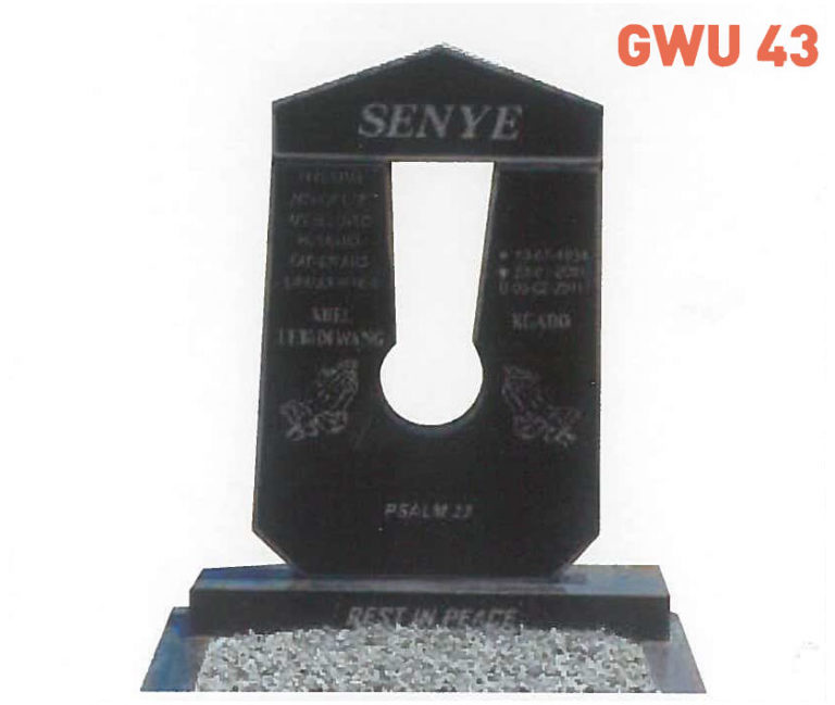 GWU 43 Tombstone | Jeudfra Funeral Services in Upington
