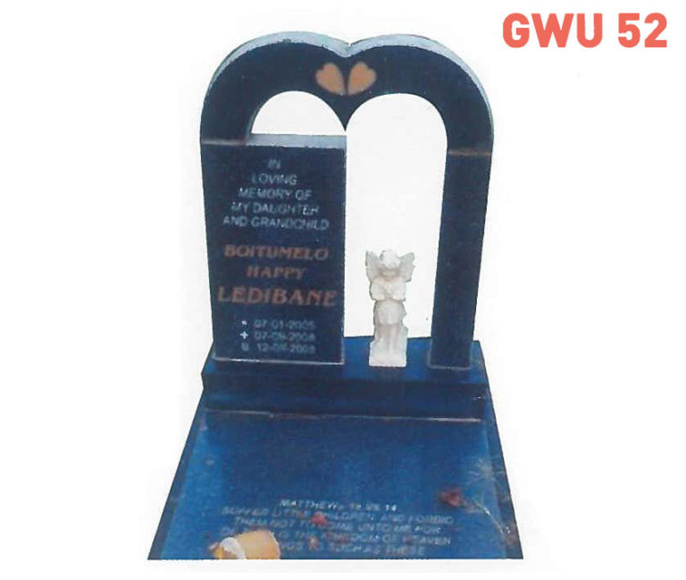 GWU 52 Tombstone | Jeudfra Funeral Services in Upington